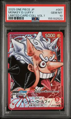 2025 ONE PIECE JAPANESE LIMITED CARD COLLECTION VOL.1 MONKEY D. LUFFY PSA 10 - Image 1