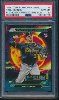 PSA 10 PAUL SKENES 2024 Topps Cosmic Chrome PLANETARY PURSUIT SUN RC GEM MINT - Image 1