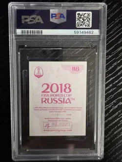 2018 Panini World Cup #118 Cristiano Ronaldo Sticker- Pink Back PSA 10 Gem Mint - Image 2