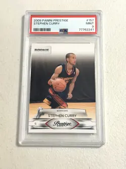 Stephen Curry 2009 Panini Prestige #157 Rookie Card RC Warriors PSA 9 Mint - Image 1