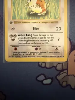 RATICATE Pokemon Card - WOTC - 1st Edition - Base Set - Shadowless - 40/102 - NM - Image 3