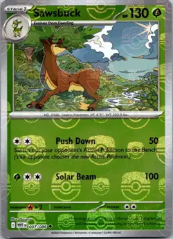 Sawsbuck (Master Ball Pattern) 007/086 White Flare Pokemon TCG Holo UC NM - Image 1