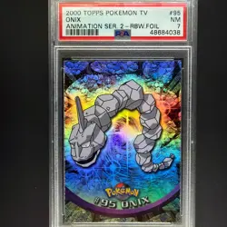 topps Pokemon TV Animation Series 2 Rainbow Holo Foil #95 Onix PSA 7 - Image 1