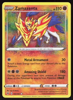 Vivid Voltage Zamazenta 102/185 Amazing Rare Pokemon Holo NM/M - Image 1