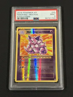 2016 Pokemon XY Evolutions Nidoking Holo #45/108 PSA 9 - Image 1