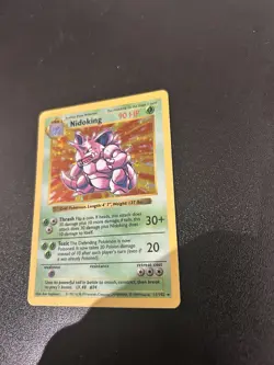 Nidoking 11/102 Holo Rare Shadowless Base Set Pokemon Card 11/102 Moderate Play - Image 3