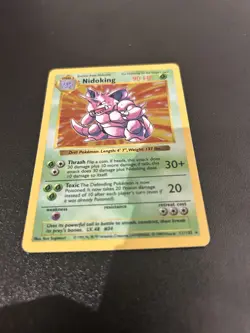 Nidoking 11/102 Holo Rare Shadowless Base Set Pokemon Card 11/102 Moderate Play - Image 4