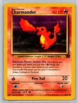 Charmander 50/82 Common Team Rocket Pokemon Unlimited Lightly Played - Image 1