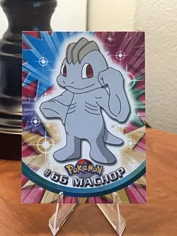#66 Machop Pokemon 1999 Topps TV Animation Edition Series 1 Black Logo-NM - Image 1