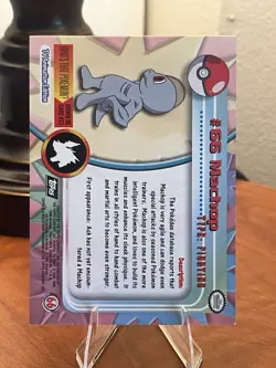 #66 Machop Pokemon 1999 Topps TV Animation Edition Series 1 Black Logo-NM - Image 2