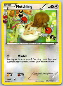 Fletchling RC25/RC32 Common Generations Pokemon Moderately Played - Image 1