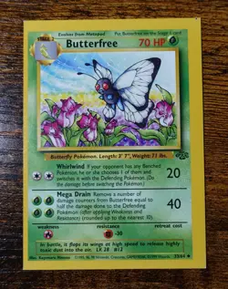 Butterfree 33/64 Square Cut Error Jungle Uncommon NFC Pokemon Card VLP^ - Image 1
