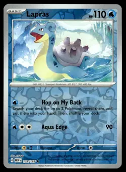 2023 SV: Scarlet & Violet 151 Lapras #131/165 Reverse Holo Pokemon 62R1 - Image 1
