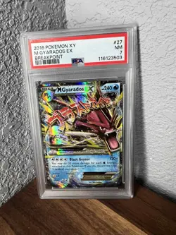 2016 Pokemon XY Breakpoint M Gyarados Ex #27 PSA 7 - Image 1