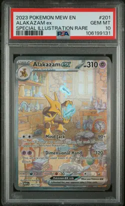 2023 POKEMON MEW EN-151 SPECIAL ILLUSTRATION RARE #201 ALAKAZAM EX PSA 10 - Image 1