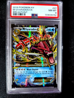2016 POKEMON XY BREAKPOINT #27 M GYARADOS EX PSA 8 - Image 1