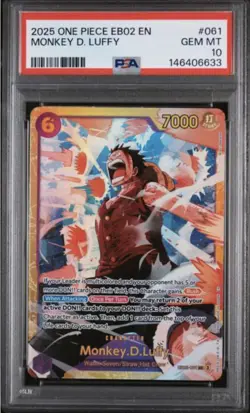 One Piece 2025 Monkey D. Luffy EB02-061 SEC PSA 10 - Image 1