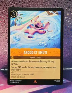 Disney Lorcana TCG Akood Et Emut,i Angel, Action Song Card 29/204 Regular - Image 1