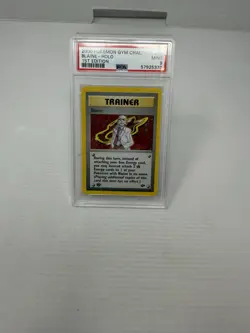 2000 POKEMON GYM CHALLENGE 1ST ED #17 BLAINE-HOLO PSA 9 (Scratched Slab) - Image 1