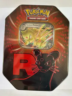 Pokemon SV10 Team Rocket’s Persian ex Tin Sealed English Promo Card TCG Rare PSA - Image 1