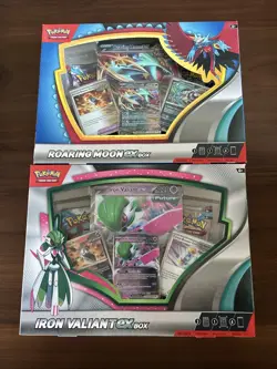 Pokemon TCG Roaring Moon Ex Box & Iron Valiant Ex Box bundle NEW AND SEALED! - Image 1