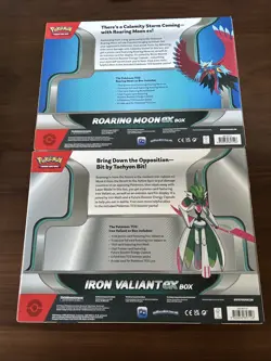 Pokemon TCG Roaring Moon Ex Box & Iron Valiant Ex Box bundle NEW AND SEALED! - Image 2