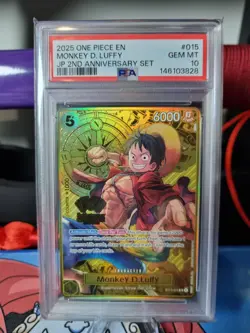 PSA 10 Monkey.D.Luffy ST13-015 JP 2nd Anniversary Set ENGLISH One Piece - Image 1