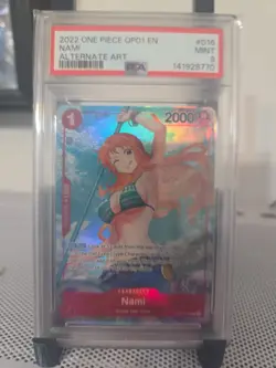 2022 ONE PIECE OP01 NAMI PRE-ERRATA ALT ART PSA 9 - Image 1