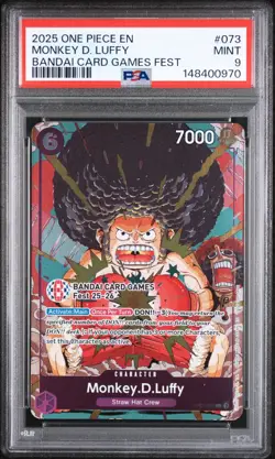 2025 ONE PIECE ENGLISH MONKEY D. LUFFY BANBAI CARD GAMES FEST PSA {9} - Image 1