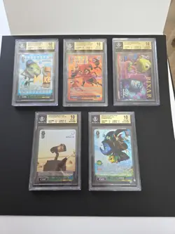 Bundle of 5 Weiss Schwarz Pixar Monsters Inc Mike Bugs Life Wall-E BGS 10 Disney - Image 1
