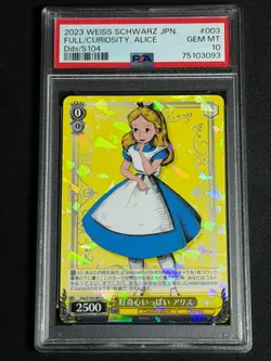Weiss Schwarz Disney 100 Japanese Curiosity Alice DDS/S104-003 R PSA 10 GEM MINT - Image 1