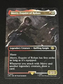 MTG Lord of the Rings Merry, Esquire of Rohan Borderless 0437 Rare - Image 1