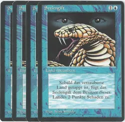 TCG MtG 123 FBB Deutsch Limitiert 3rd Seelengift / Psychic Venom Playset (4) - Image 1