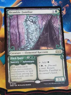 C4524 MAGIC MTG WILDS OF ELDRAINE BRAMBLE FAMILIAR SHOWCASE #0283 NM RARE - Image 1