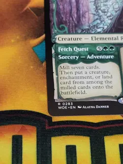 C4524 MAGIC MTG WILDS OF ELDRAINE BRAMBLE FAMILIAR SHOWCASE #0283 NM RARE - Image 4