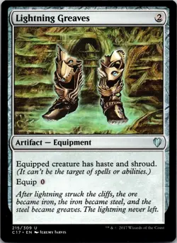Lightning Greaves 215 Uncommon Commander 2017 MTG Near Mint - Image 1