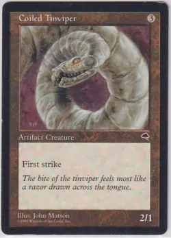 Magic the Gathering Tempest Coiled Tinviper - Image 1