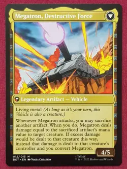 Magic The Gathering UNIVERSES BEYOND TRANSFORMERS MEGATRON TYRANT card MTG - Image 2