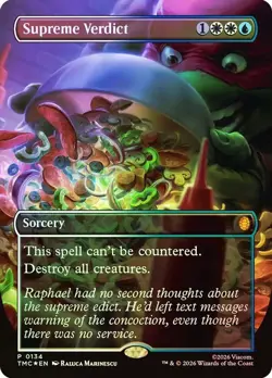 Supreme Verdict Foil Borderless Teenage Mutant Ninja Turtles NM MTG - Image 1