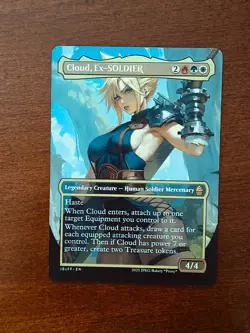 Cloud Ex Soldier MTG Fan Art Anime Test Card - Image 1