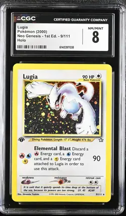 CGC 8 NM/MINT Lugia 9/111 Neo Genesis 1st Edition Holo Pokemon Card - Image 1