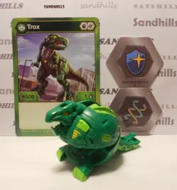 Bakugan Trox Battle Planet Green Ventus B500 - Trox Card - 2 Bakucores - Image 1
