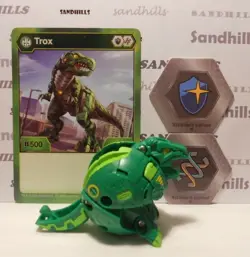 Bakugan Trox Battle Planet Green Ventus B500 - Trox Card - 2 Bakucores - Image 2