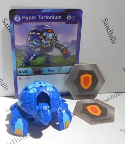 Bakugan Turtonium Blue Aquos Battle Planet B500 - Hyper Turtonium Evo Card - Image 1