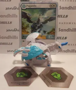 Bakugan Pegatrix Battle Planet White Haos B500 - Pegatrix Card - 2 Bakucores - Image 1