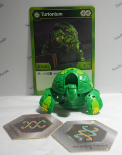 Bakugan Turtonium Green Ventus Battle Planet B500 - card - cores - Image 1