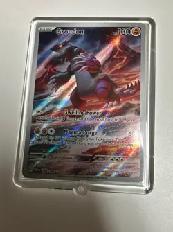 Pokemon TCG Groudon Illustration Rare Holo Card Paradox Rift 199/182 - Image 1