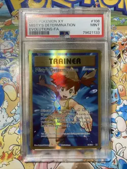 2016 Pokemon XY Misty's Determination And Brock’s Grit Full Art Holo PSA 9 MINT - Image 2