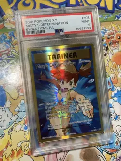 2016 Pokemon XY Misty's Determination And Brock’s Grit Full Art Holo PSA 9 MINT - Image 3
