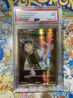 2016 Pokemon XY Misty's Determination And Brock’s Grit Full Art Holo PSA 9 MINT - Image 5